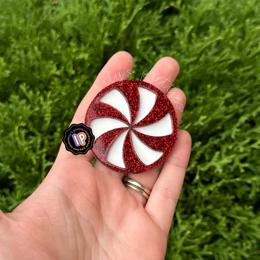 red peppermint hair clip
