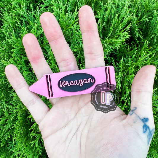 crayon name clip || back to school