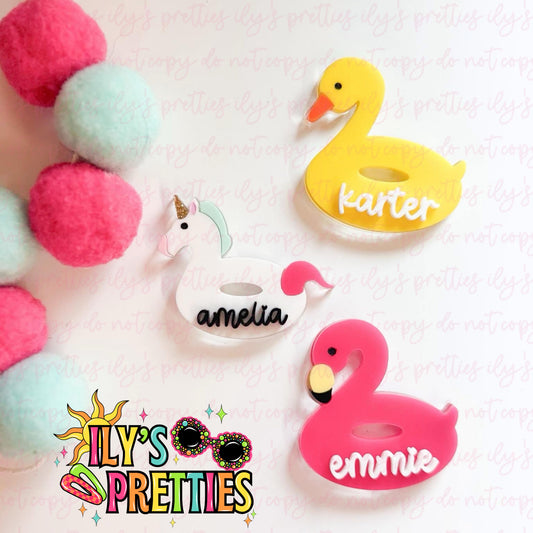 POOL FLOATIE NAME CLIP