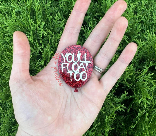red balloon (acrylic hair clip)